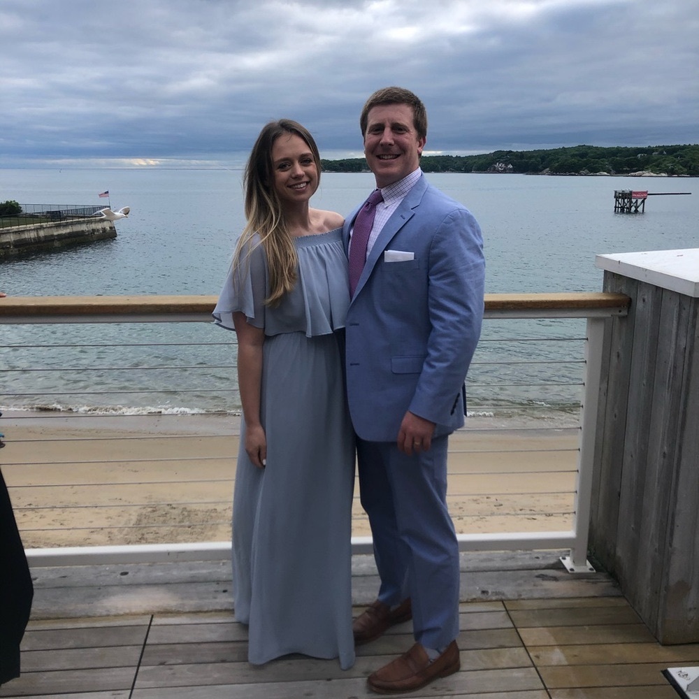 Show Me Your Mumu Light Blue Off-Shoulder Dress